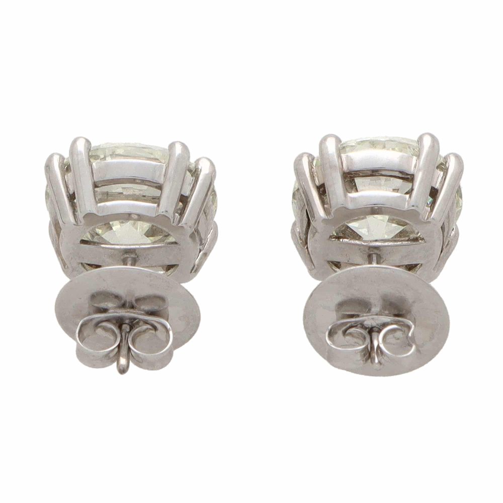 GIA Certified Old European Cut Diamond Solitaire Stud Earrings in Platinum