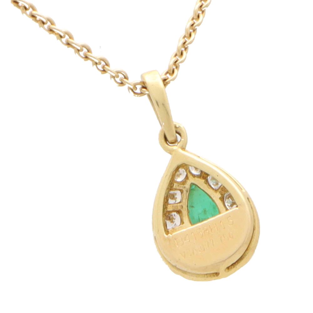 Vintage Van Cleef & Arpels chrysoprase and diamond pendant in gold.