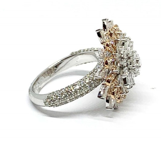 Diamond Cluster Cocktail Dress Ring, 2.51 carat total