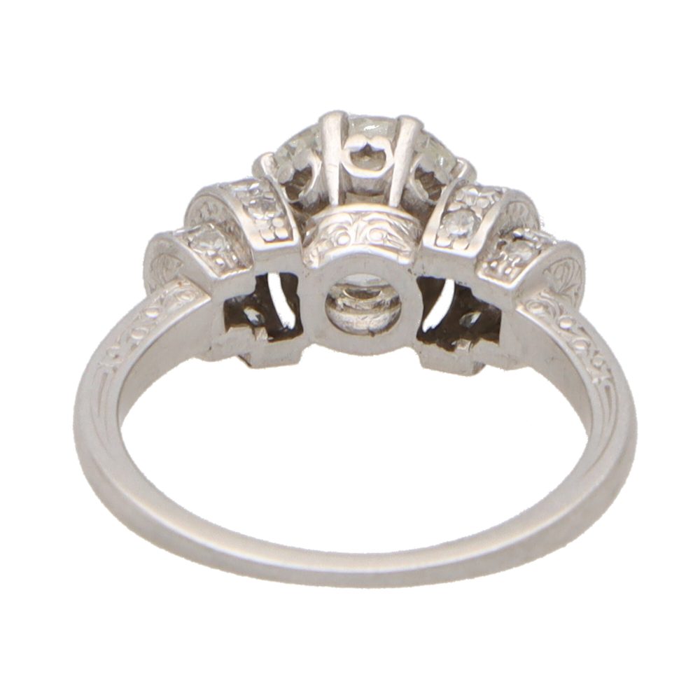 Art Deco 1.51ct Old European Cut Diamond Ring