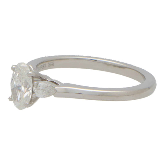 Vintage GRAFF GIA Certified Oval Cut Diamond Engagement Ring