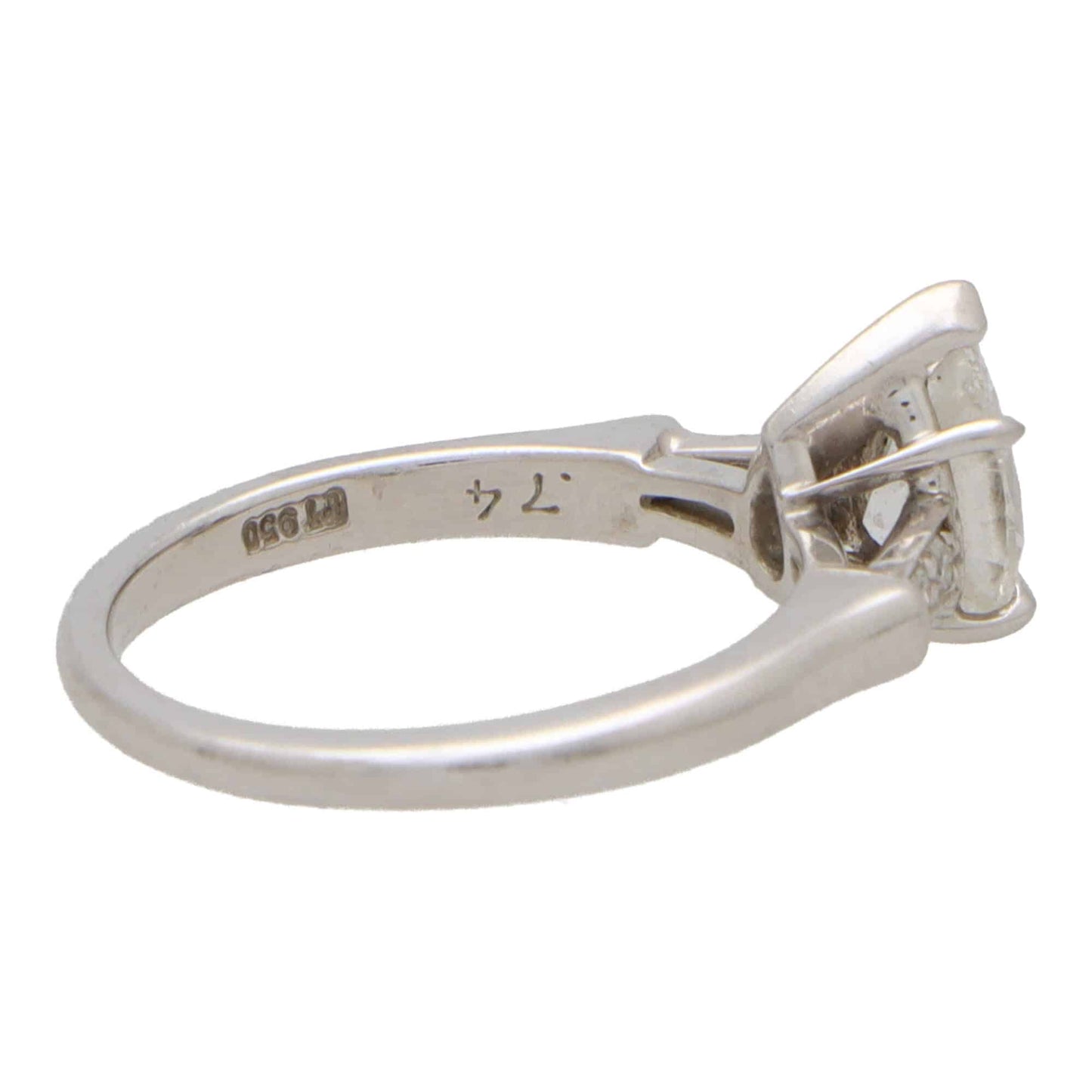 Vintage GIA Certified D Colour Pear Cut Diamond Engagement Ring