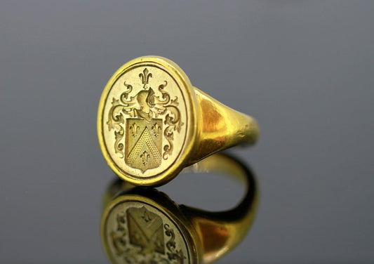 Antique Georgian 18ct Yellow Gold French Seal Ring