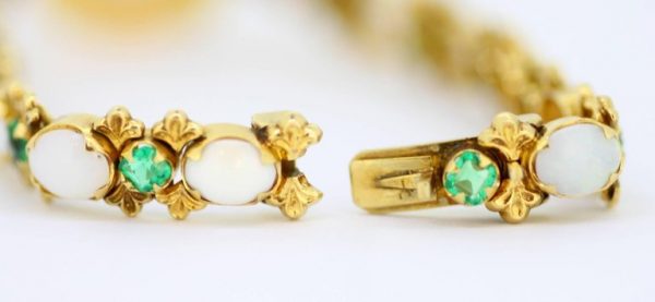 Antique Victorian Opal and Emerald Bracelet