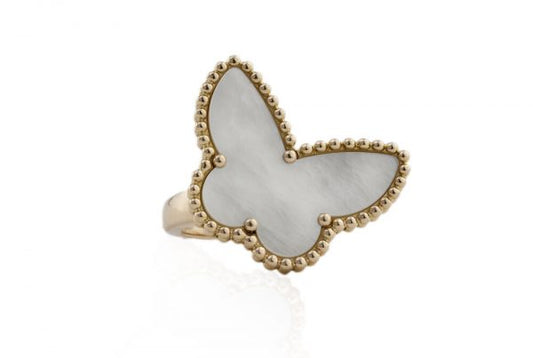 Van Cleef & Arpels 18ct Gold and Mother of Pearl Butterfly Ring