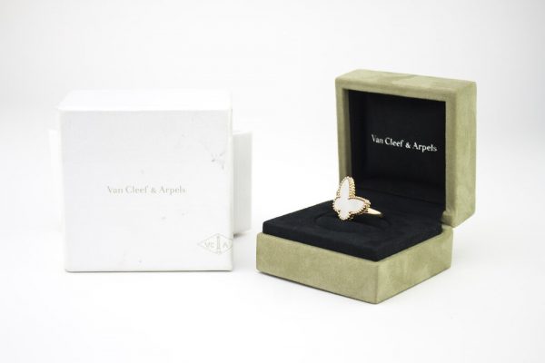 Van Cleef & Arpels 18ct Gold and Mother of Pearl Butterfly Ring