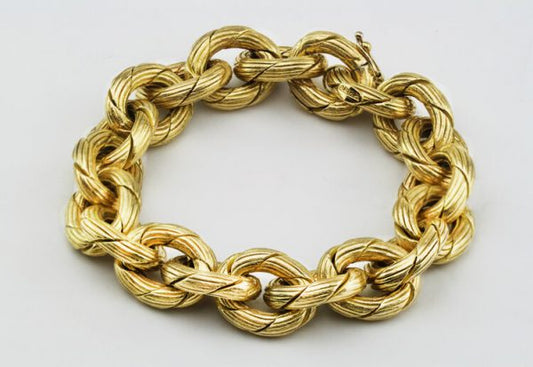 Vintage 18ct Yellow Gold Bracelet by Damas
