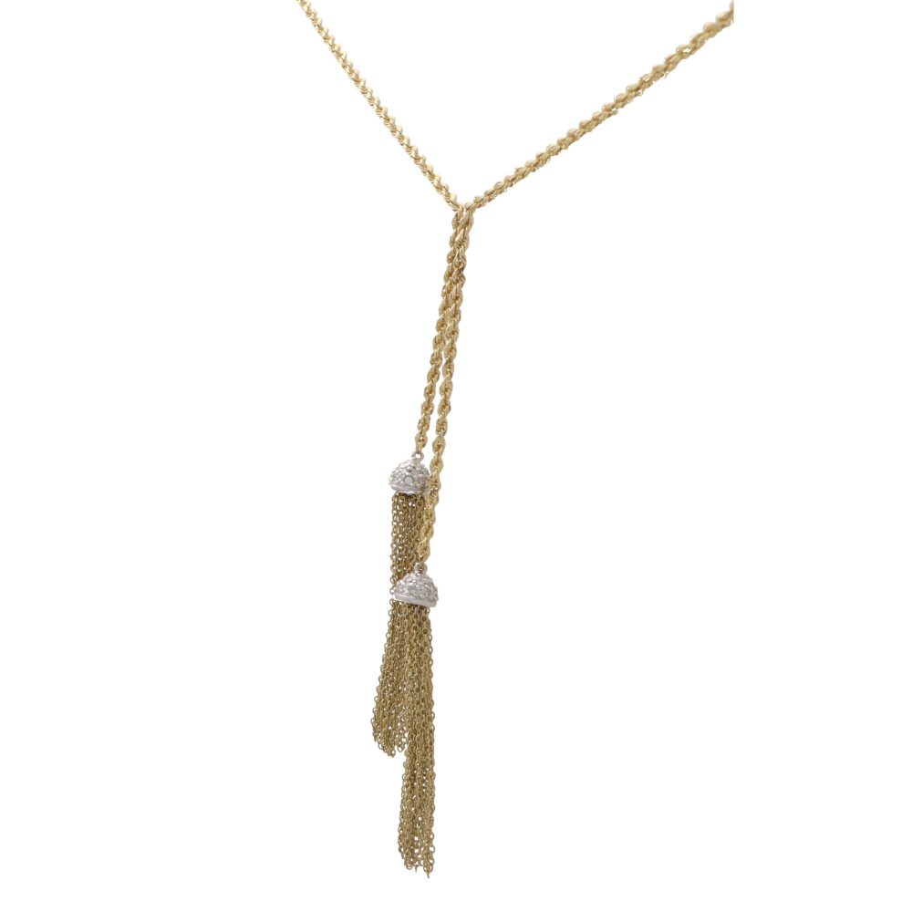 Vintage Diamond and Gold Tassel Necklace