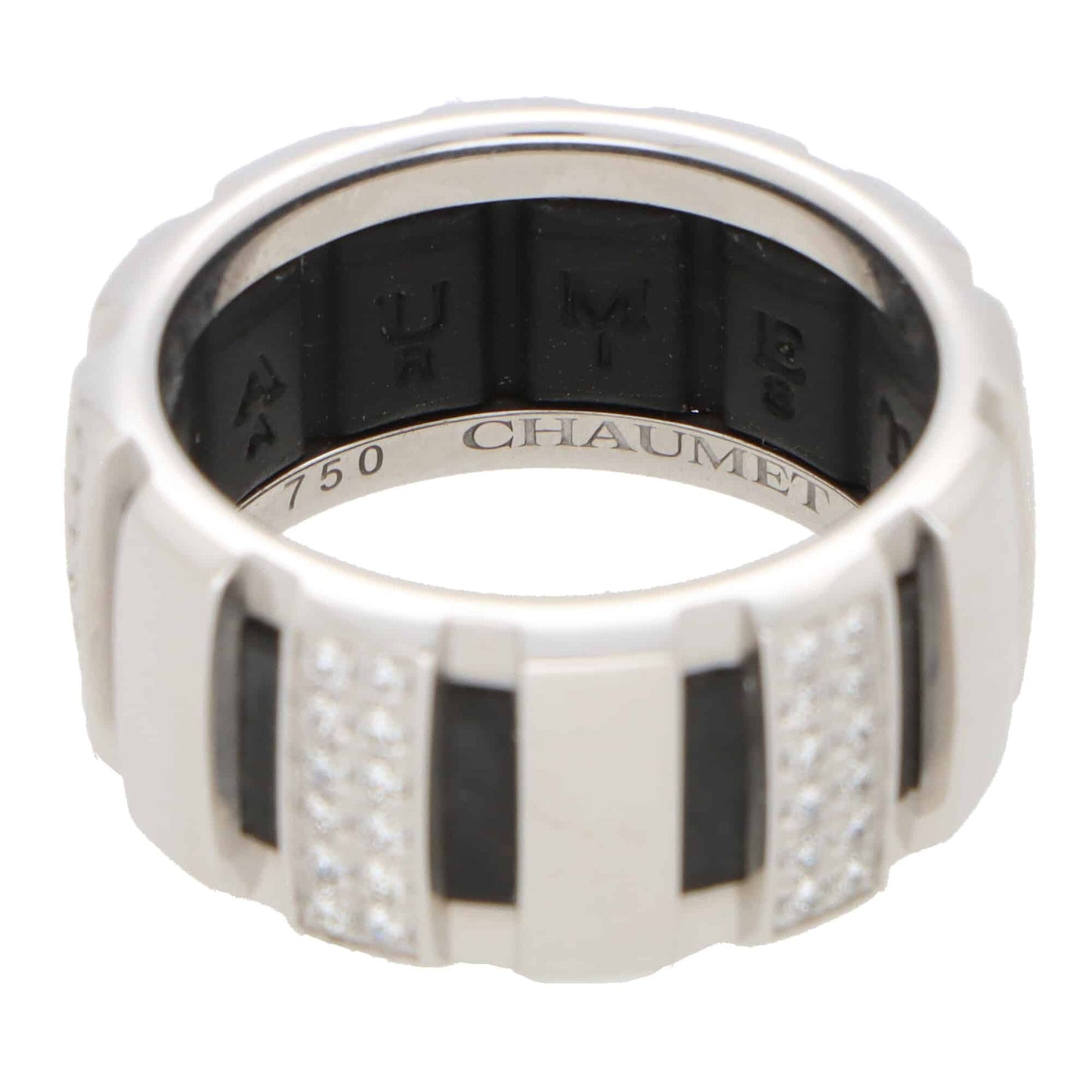 Vintage Chaumet Class One Rubber and Diamond Band Ring