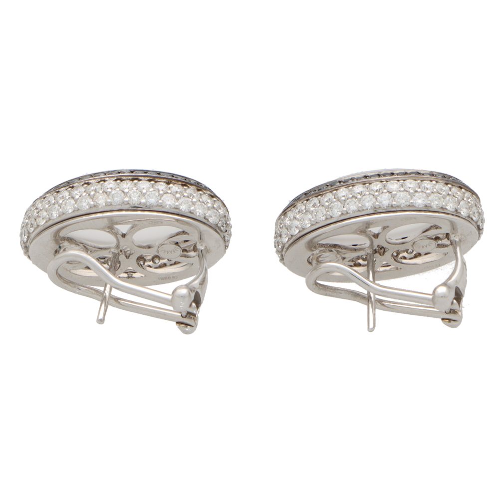 Luca Carati diamond and quartz earrings set in 18 carat white gold.