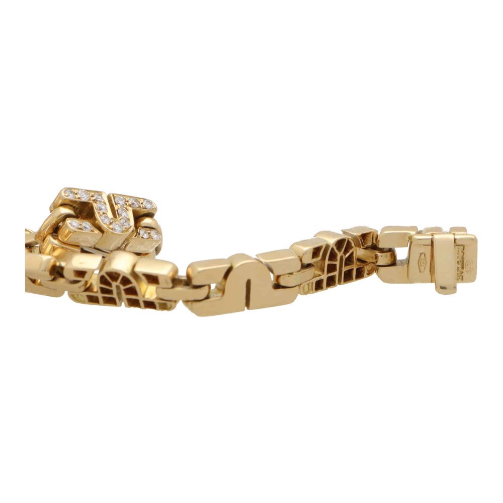 Bvlgari Parentesi Vintage Diamond Link 18K Gold Bracelet