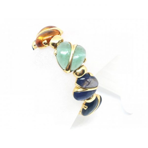 MULTI GEM GOLD HEART BRACELET