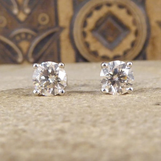 Modern 2.12ct Brilliant Cut Diamond Stud Earrings