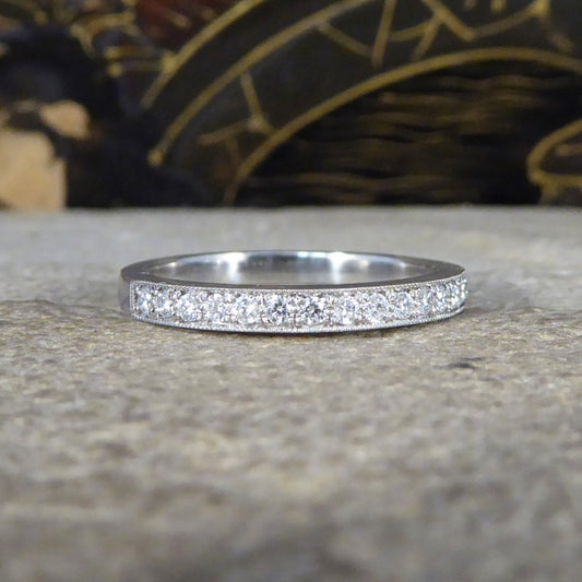 Modern Diamond Channel Set Half Eternity Ring