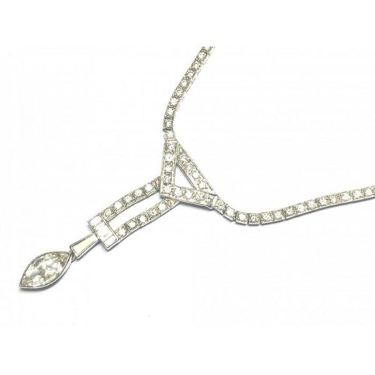 Modern Diamond Platinum Necklace