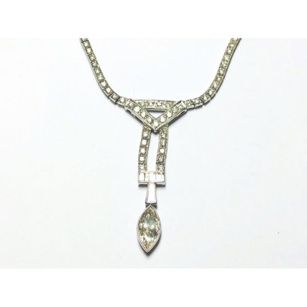 Modern Diamond Platinum Necklace