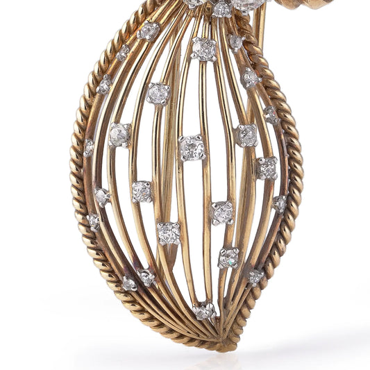 Art Deco Cartier Montres Diamond Bow Brooch, Circa 1930's