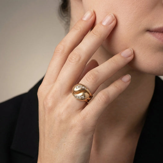 Edwardian Snake Diamond Ring, 18 Carat Gold, Birmingham 1915