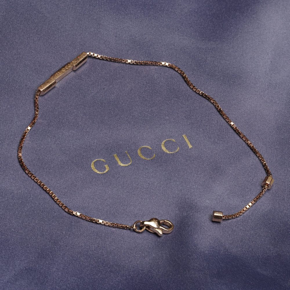 Gucci Link to Love Bracelet in 18ct Rose Gold with 'Gucci' Bar