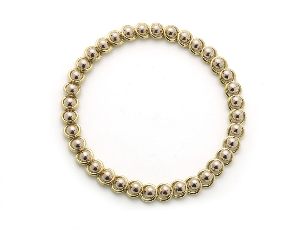 Antique Austrian 18 Carat Gold Ball and Circle Necklace