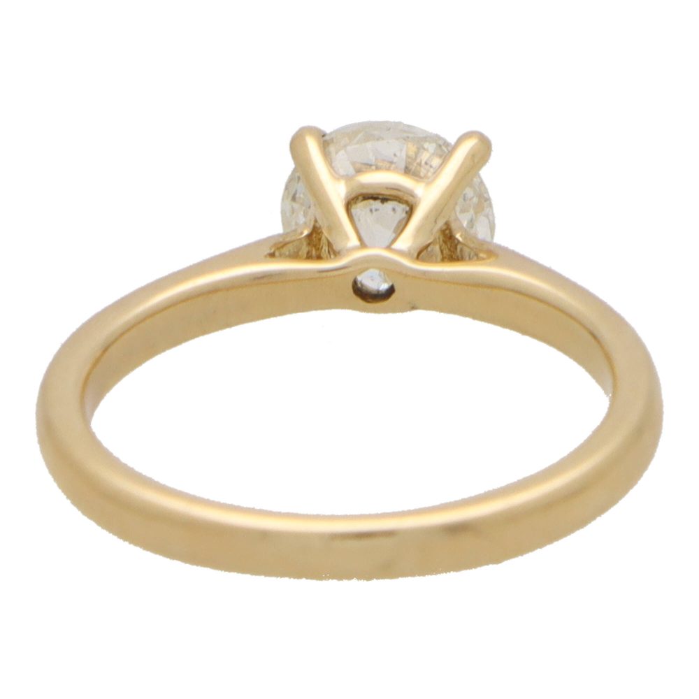 Vintage Old European Cut Diamond Solitaire 18K Ring