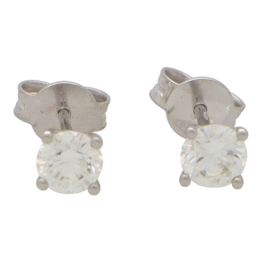 Single Stone Diamond Solitaire Stud Earrings, 0.83 carats