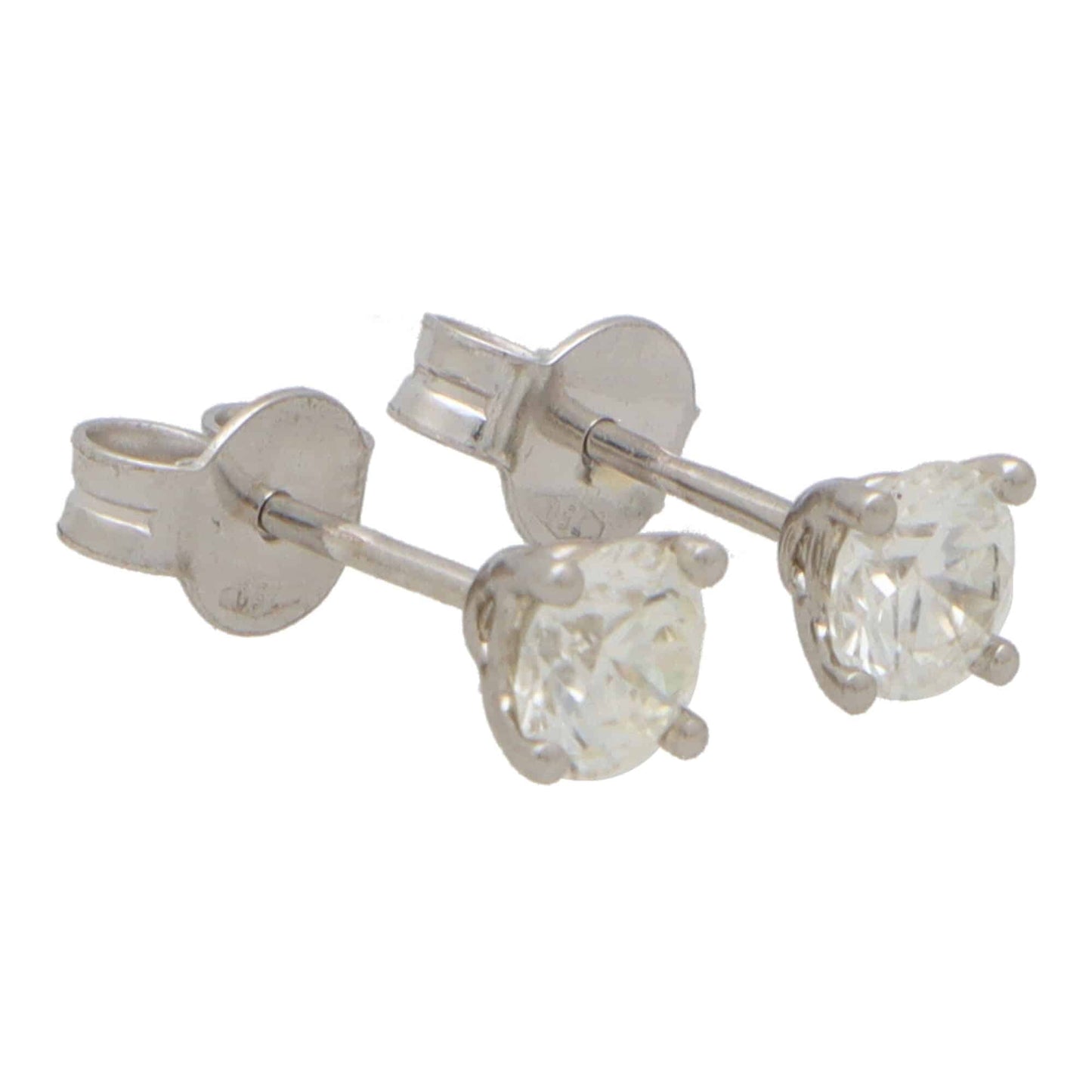 Single Stone Diamond Solitaire Stud Earrings, 0.83 carats