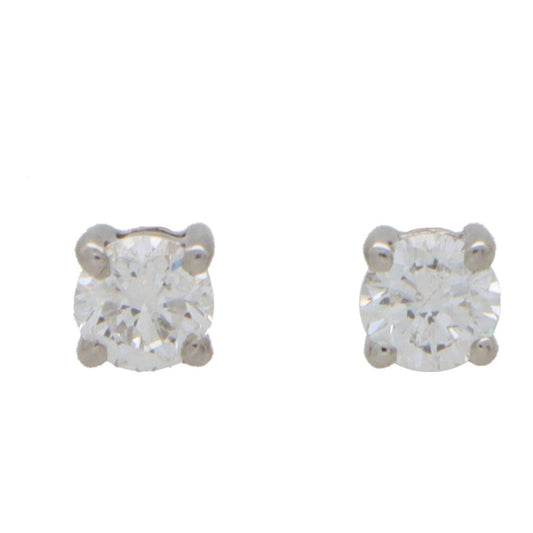 Diamond stud earrings in white gold.