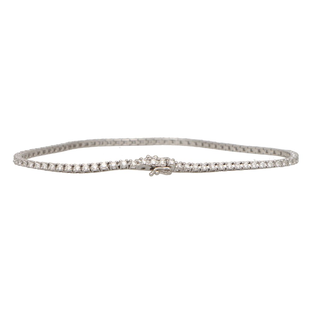 Modern 0.99ct Diamond Line Bracelet in White Gold