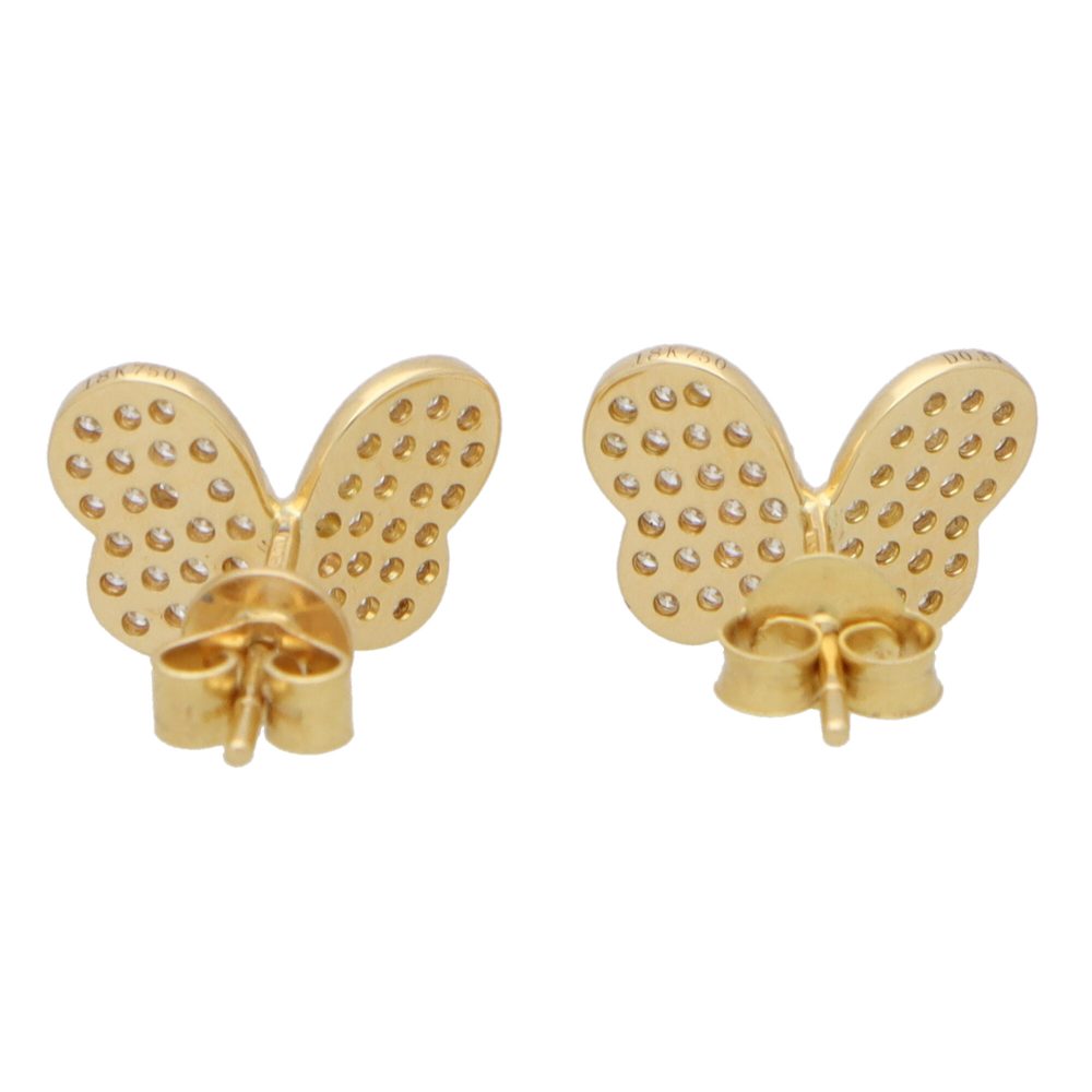 0.33ct Diamond Butterfly Stud Earrings in 18ct Yellow Gold