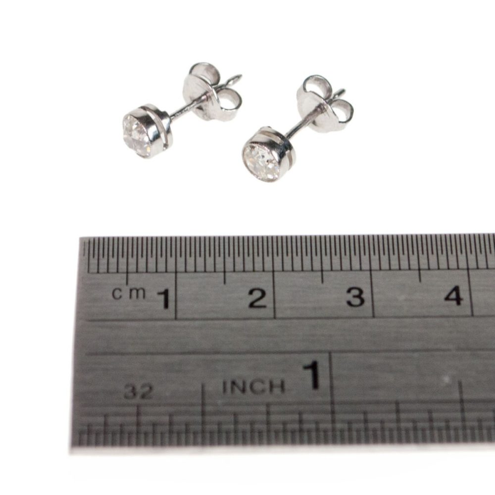 Old European Cut Diamond Stud Earrings, 1.10 carats BB3
