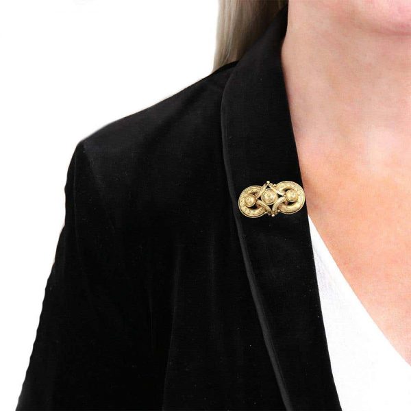 Antique Victorian 18ct Gold Etruscan Revival Demi Parure