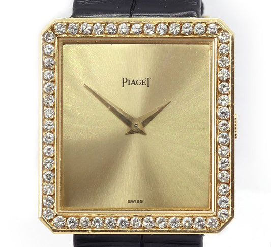 Vintage Piaget Protocole 18ct Yellow Gold Watch Diamond Bezel