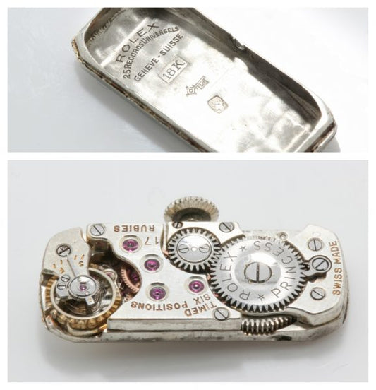 Ladies Art Deco Rolex watch diamond black strap