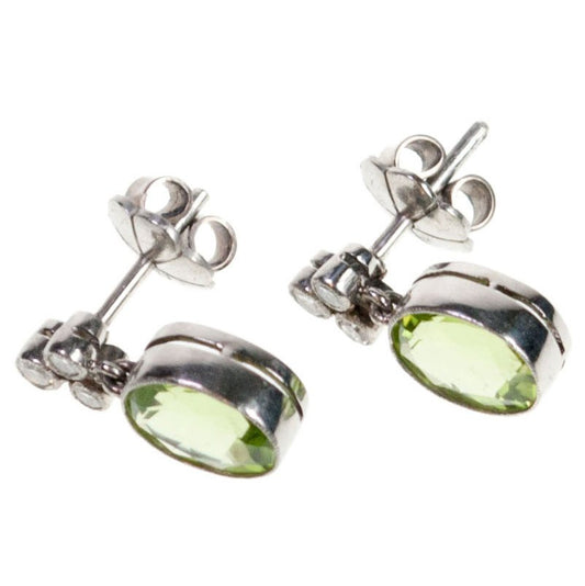 Peridot and Diamond Drop Earrings