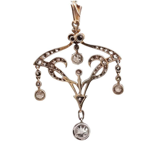 Art Nouveau 1.50ct Old Cut Diamond Pendant