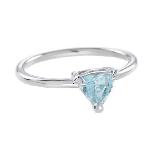 Trilliant Cut Aquamarine Solitaire Engagement Ring