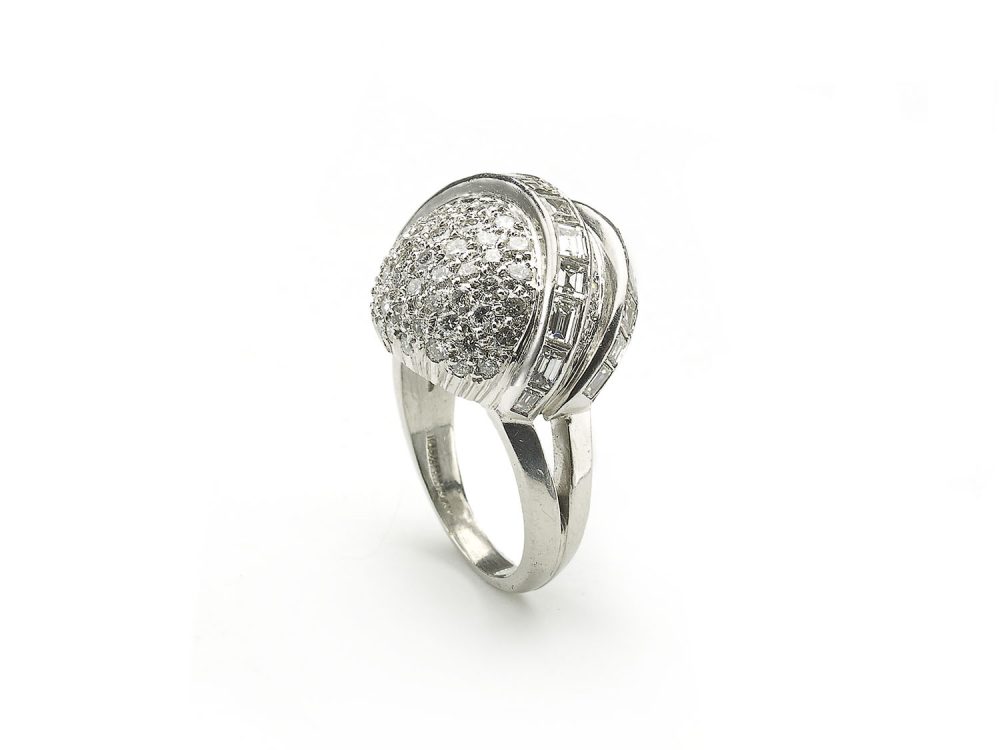 Vintage Diamond Bombe Ring