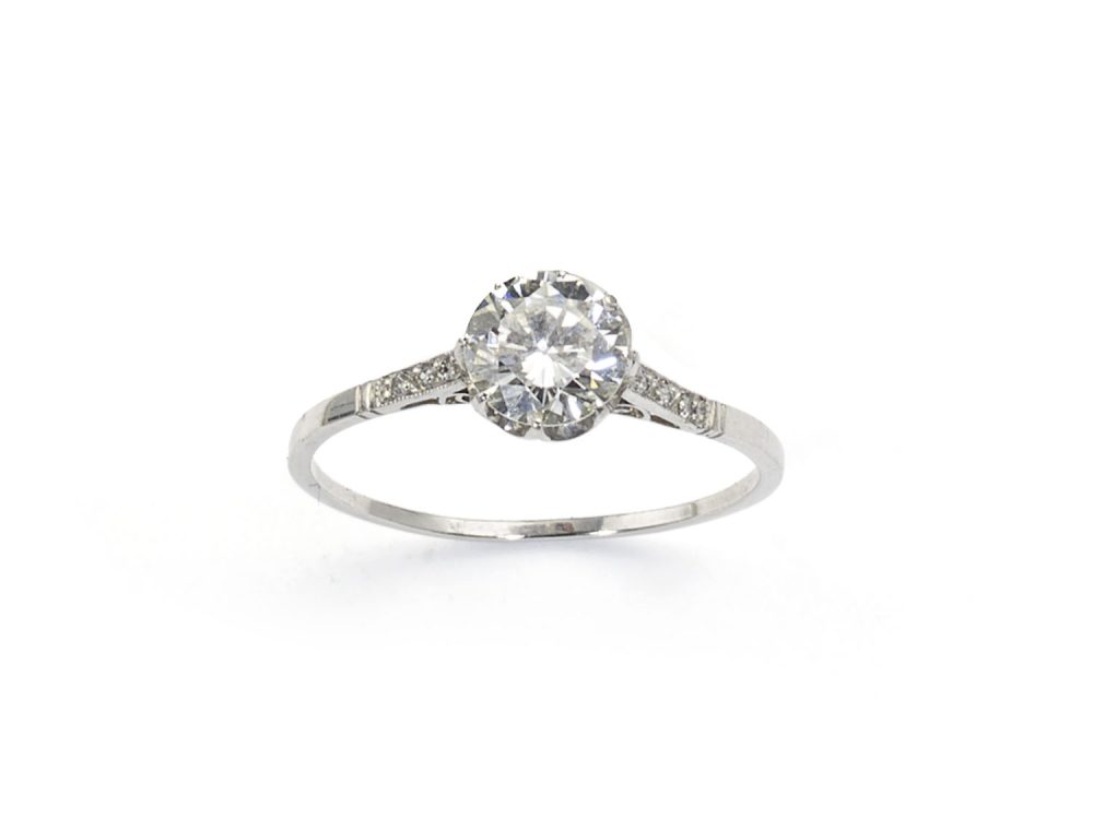 Old-Cut Diamond Platinum Engagement Ring