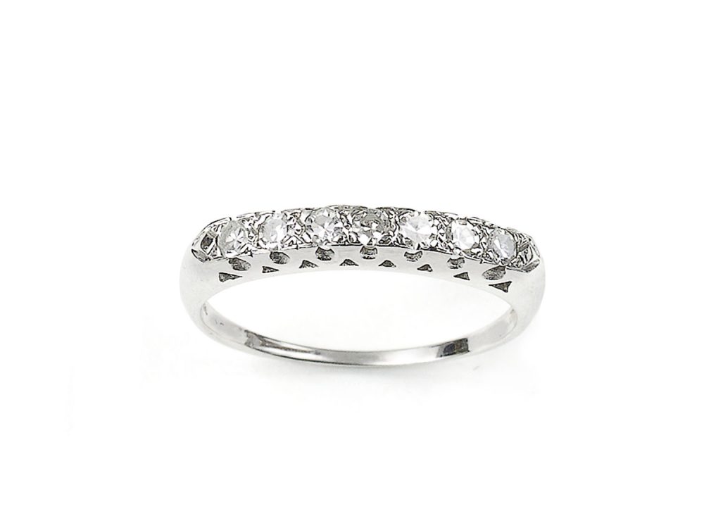 Diamond Platinum Half Eternity Ring