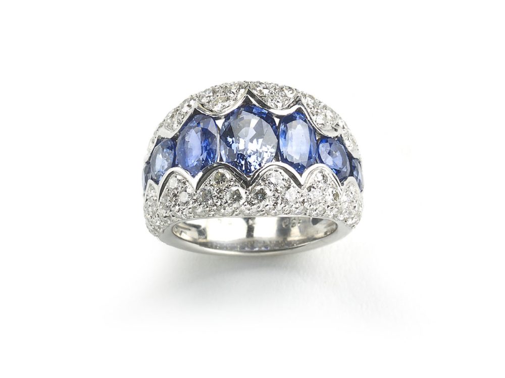 Retro Sapphire and Diamond Ring