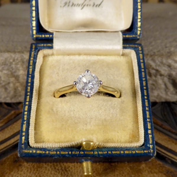 1.08ct Round Brilliant Cut Diamond Solitaire Engagement Ring, 18ct Yellow Gold