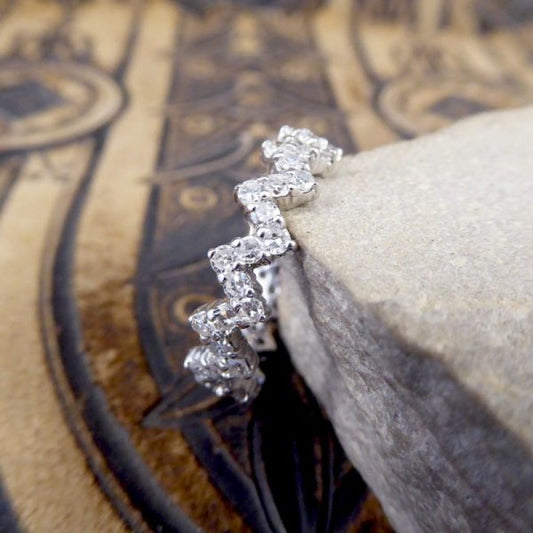 Zig Zag Design Diamond Eternity Ring, 18ct White Gold