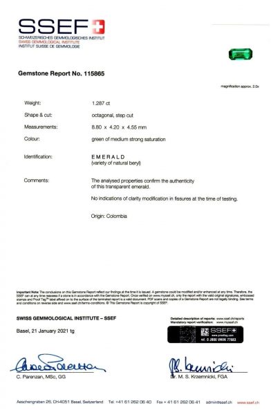 Antique Art Deco No Oil Colombian Emerald 'SSEF' and Diamond Ring, ca. 1920s