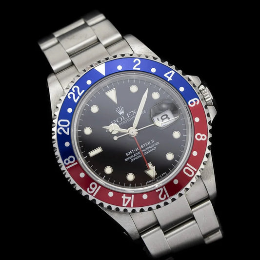 Vintage Rolex GMT Master II Pepsi 16710 Watch, Circa 1996
