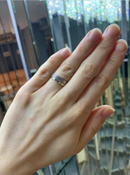 Rose and White 18ct Gold Diamond Set Wedding Ring, 0.28cts