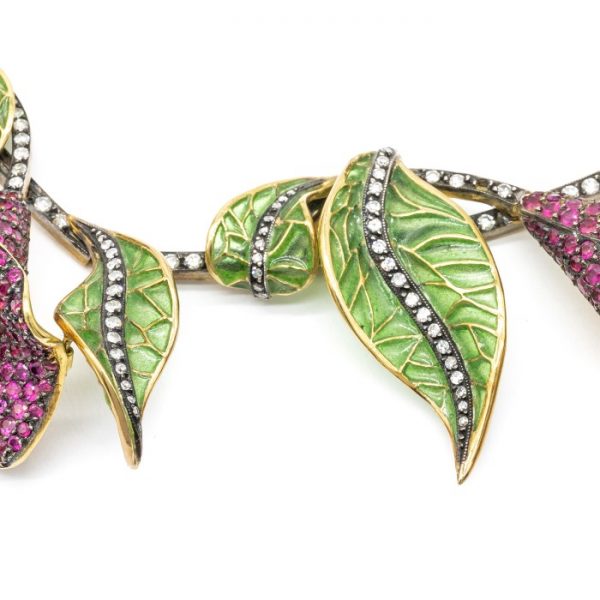 Ruby Calla Lily Necklace