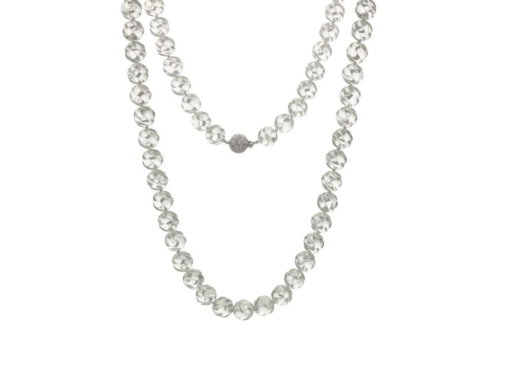 Carved Rock Crystal Beaded Necklace