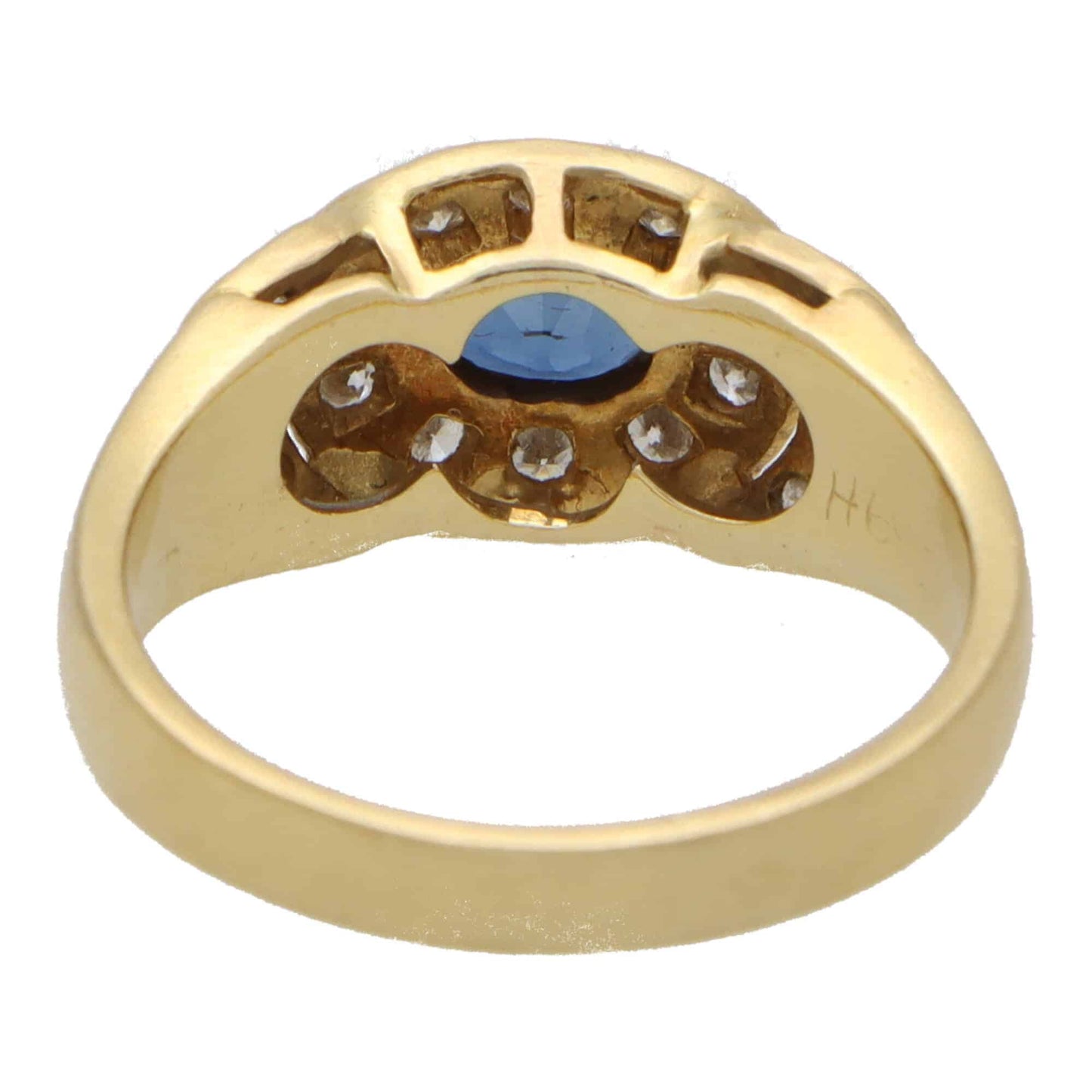 Vintage 0.52ct Oval Sapphire and Diamond Cluster Ring