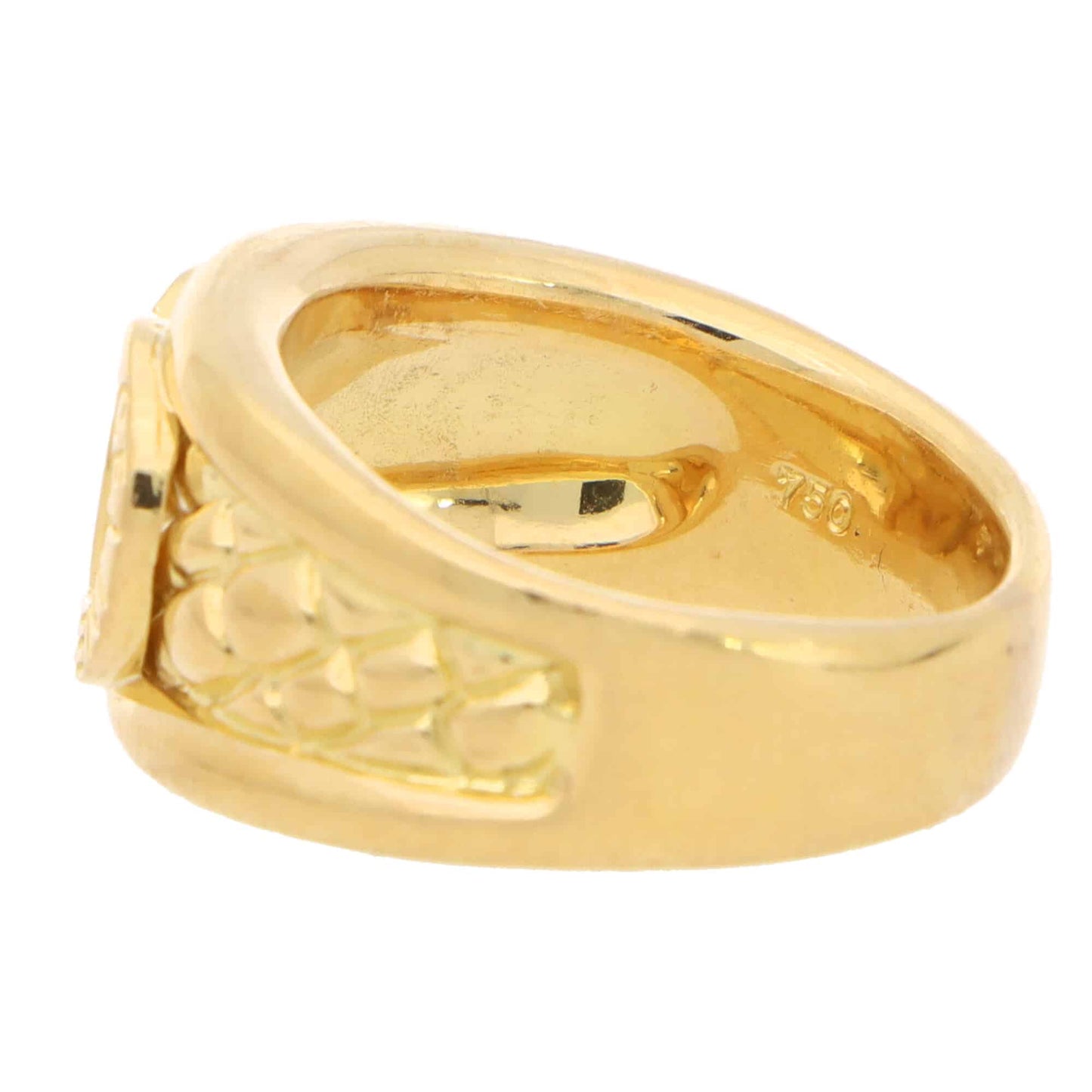 Vintage Celine Logo 18ct Yellow Gold Band Ring